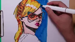 Jouer Copic Marker Art Erotica: MILF sexy in lingerie - ritratto di anime hot!